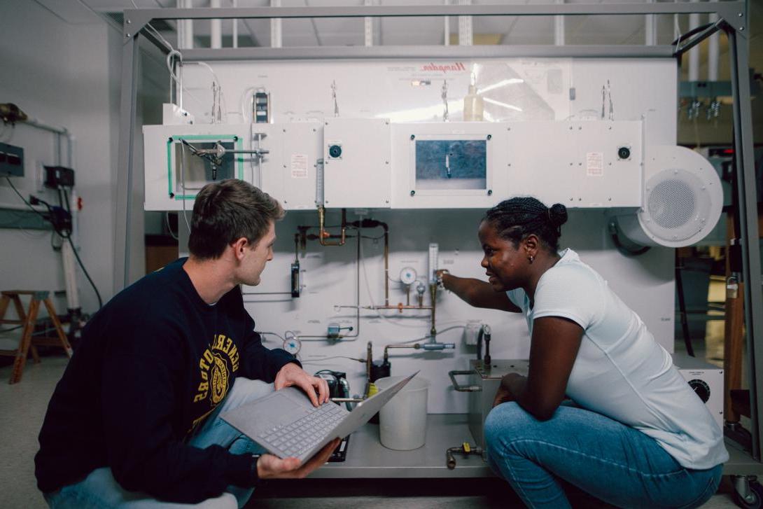 students working in energy systems lab